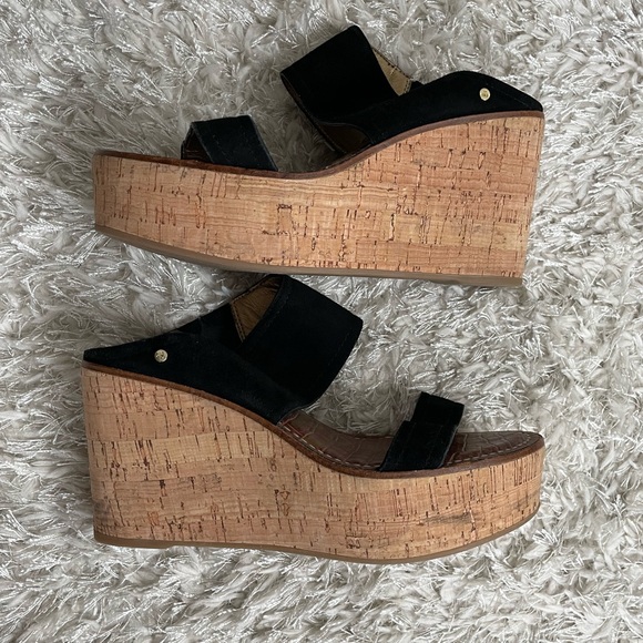 Sam Edelman Dali Black Suede Sandal Wedge - Picture 6 of 9
